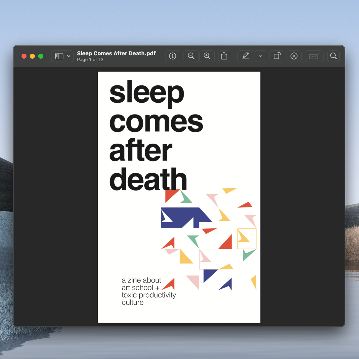 “Sleep Comes After Death” Zine - PDF Download